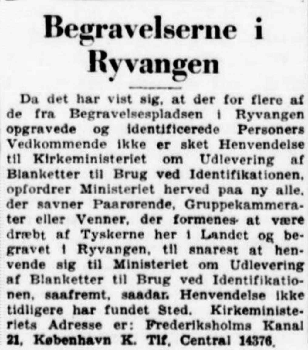 Ryvangen - Avisomtaler - Dines Bog